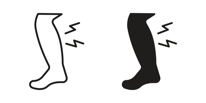 Shin pain icon symbol, logo illustration. Vector graphics web design.