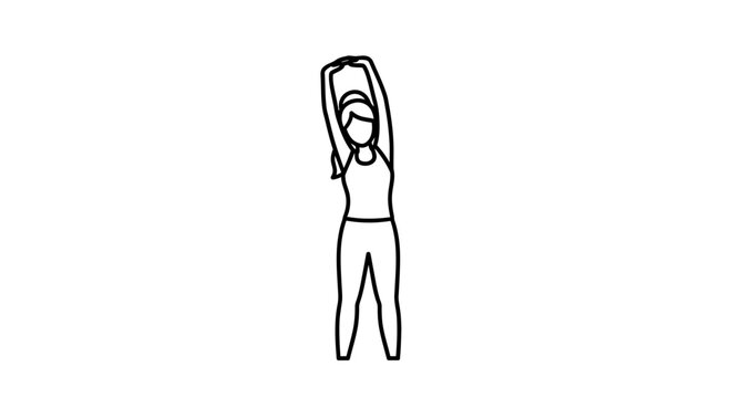 Woman Stretching Arms Overhead, Side Bend Exercise, Fitness Silhouette