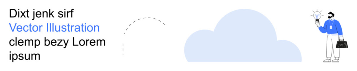 Innovation, creativity, technology, business growth, problem-solving, ideas. Businessman holding light bulb near cloud design. Innovation and creativity concepts for modern technology solutions © robu_s