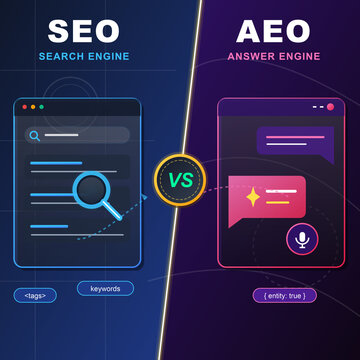 SEO vs AEO Comparison Search Engine and Answer Engine Optimization