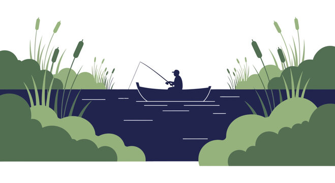Man in a small fishing boat.