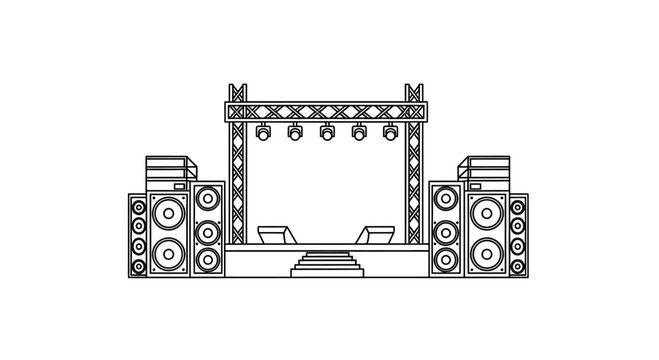 Sound system with speakers and lights.