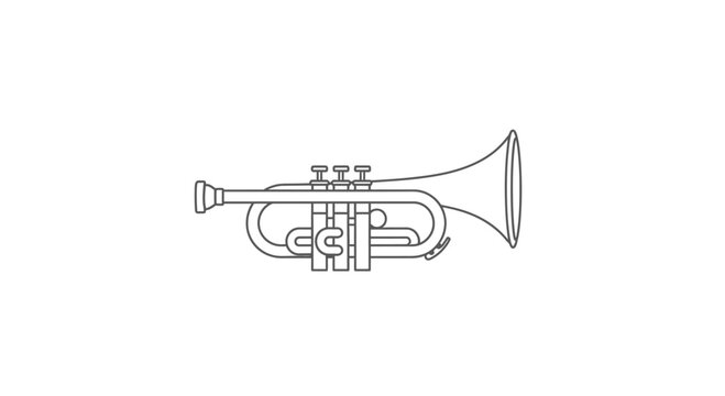 Brass Trumpet Musical Instrument Closeup.