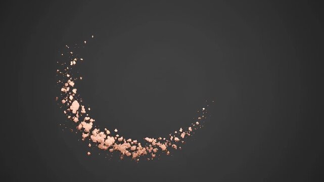 Pale copper dust-crescent overlay with brief brightening, outward drift, and staggered disappearance