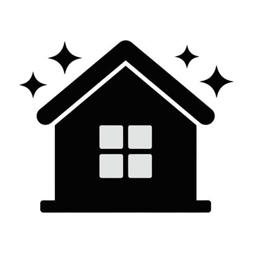 Vector of a clean house with a shining roof