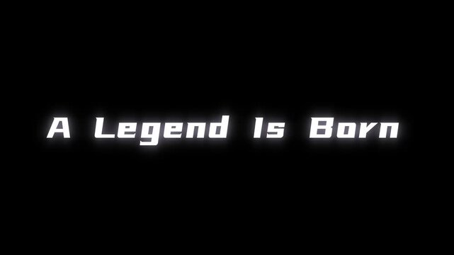 Cinematic opening title sequence proclaiming a legendary event occurring against a dramatic backdrop of falling white particles simulating space dust or rain in darkness.
