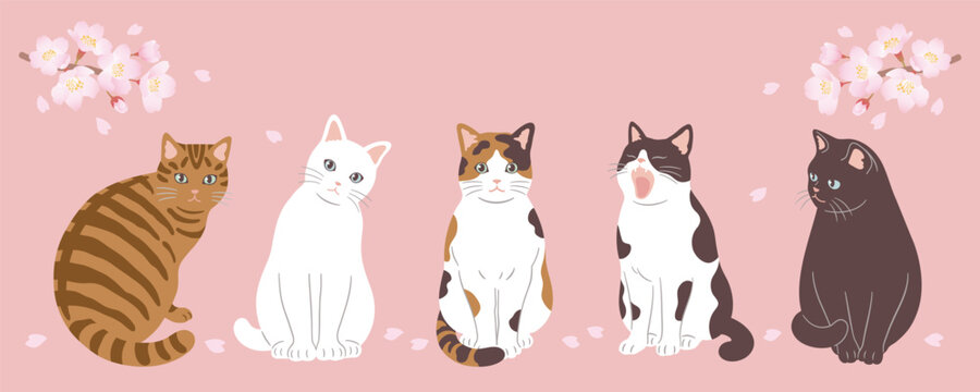 桜と猫のヘッダーデザイン
