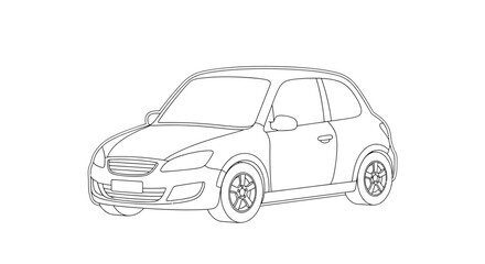 Obraz premium Car Vector Illustration, Hatchback Design, Automotive Graphic for Transportation