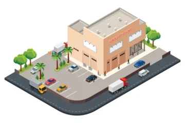Isometric of Grocery Store Vector Illustration © artisticco