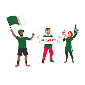 Algeria Sport Soccer Fans Vector Illustration