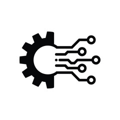 Obraz premium Gear with circuit board details representing integration of mechanical and electronic systems