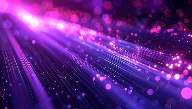 Vibrant Purple Light Trails and Particles.
