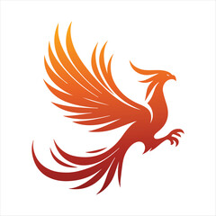 Fototapeta premium majestic phoenix vector silhouette outline logo design concept illustration idea