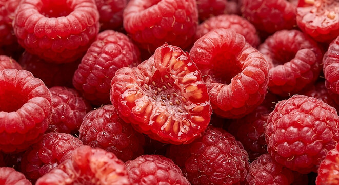 Extreme Close Up Raspberry Macro Texture with Seeds, Fresh Berry Background
라즈베리 씨가 보이는 초근접 매크로 텍스처, 신선한 베리 배경