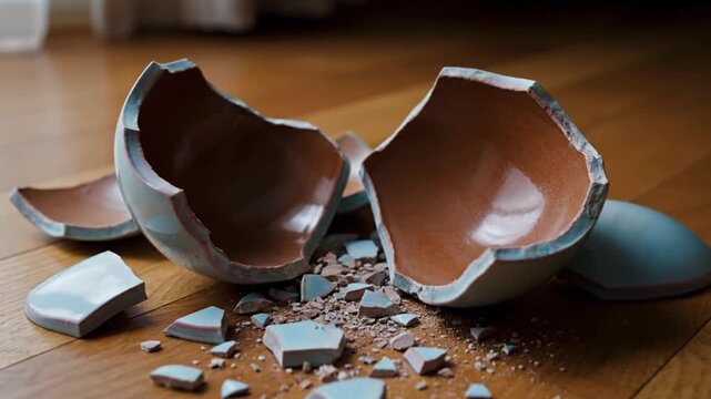 Broken Easter Egg on Floor.
