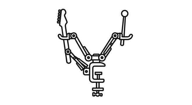 Adjustable Clamp Mount with Guitar Neck Holder - Versatile Tool for Musicians and Craftsmen