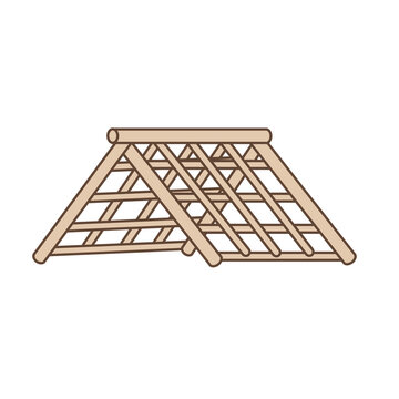 Wooden Roof Structure Illustration