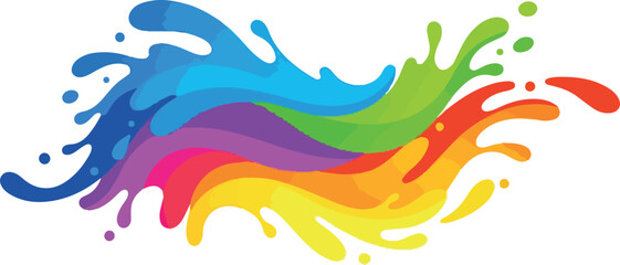 Fototapeta premium A vibrant and dynamic explosion of rainbow colors, symbolizing creativity, energy, and artistic expression in a fluid and abstract design