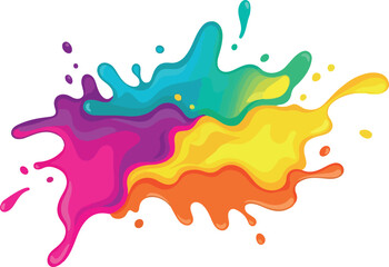 Fototapeta premium Vibrant Splash of Colors Abstract Design - A Dynamic Burst of Abstract Paint Splatter Art