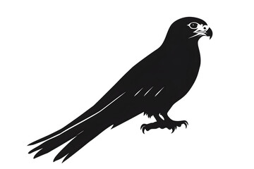 Fototapeta premium Falcon's Silhouette: A majestic falcon, rendered in stark silhouette, exudes an air of power and grace against a neutral backdrop.