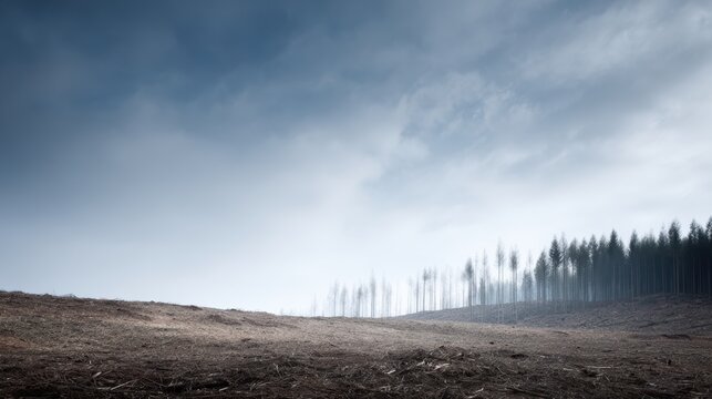 deforestation concept empty land where forest once stood