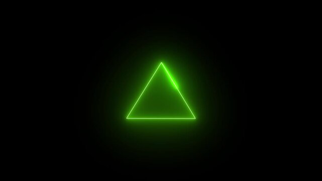 Neon frame animation. Glowing neon Simple triangle animation. Triangle animation.