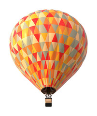 Naklejka premium Colorful Hot Air Balloon with Triangle Pattern on White Background 3D Render