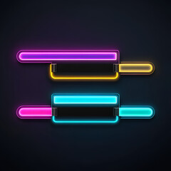 Fototapeta premium Neon compilation progress bar animation
