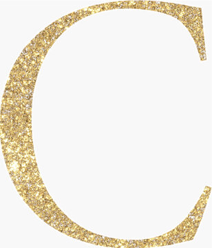 alphabetic leter c ,golden 