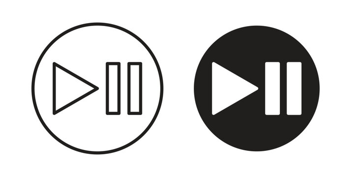 Play pause icon logo concept on white background. Suitable for use on web apps