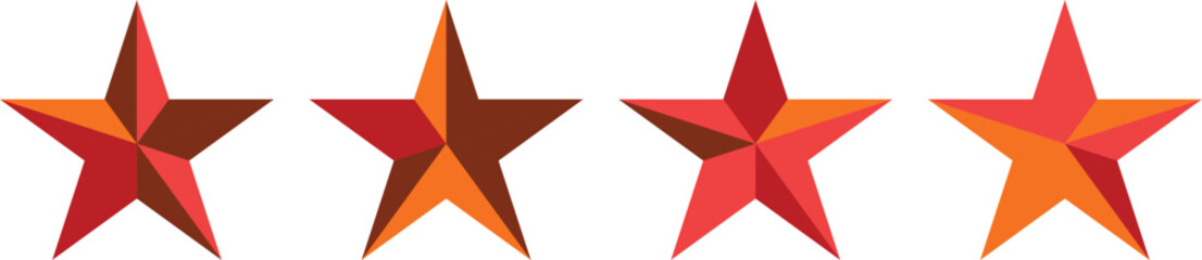 Obraz premium fire flame four star rating icon