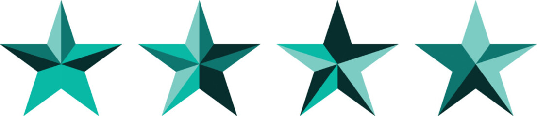 Obraz premium teal ocean four star rating icon