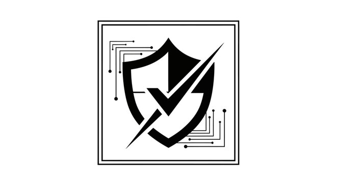 Shield with checkmark logo icon.