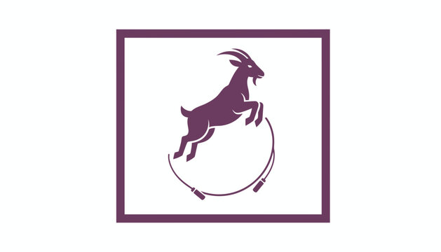 Goat Jumping Rope Silhouette Logo Icon