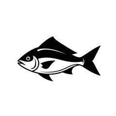 Obraz premium Black and white fish illustration.