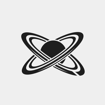 Black and white planet icon design.