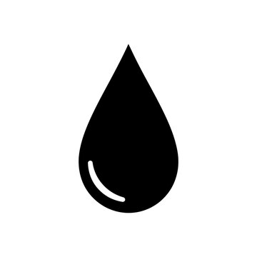 Black Teardrop Shape Water Droplet Icon.