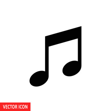 Black eighth note music symbol icon.