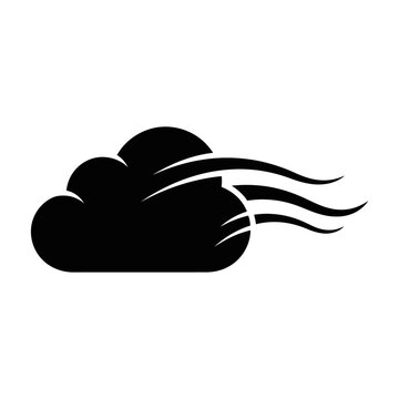 Black Cloud with Wind Blowing Fast.