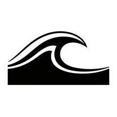 Naklejka premium Black wave graphic design element symbol.