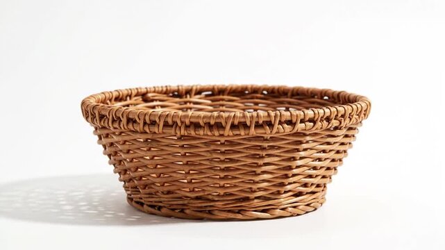 Woven Basket Isolated White.