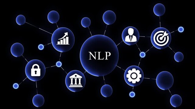 Futuristic networked knowledge N L P neural language processing concept visualization artificial intelligence