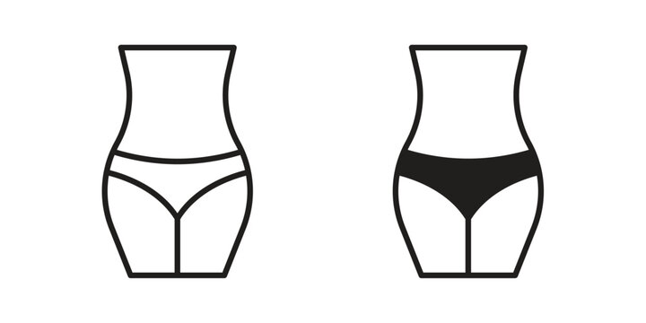 Female hips and waist icon for web apps, mobile apps. Graphic element illustration