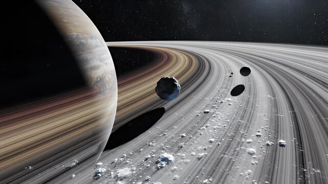 Observing Saturns vast colorful bands and intricate ring particles