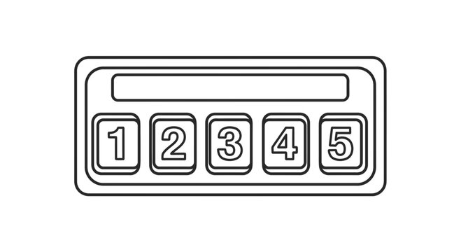 Retro Digital Display with Number Buttons 1-5