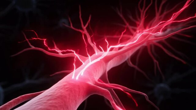 Definition neuron synapse connections 3 d animation biomedical research neuroscience concept neural network
