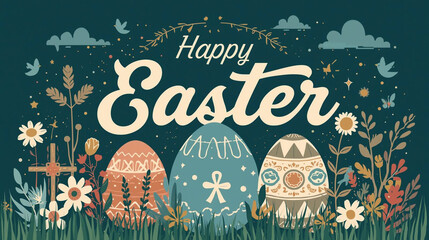 Fototapeta premium easter greeting card