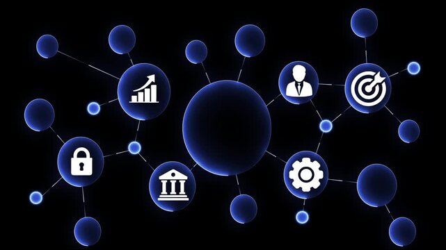 Futuristic digital network data flow around a glowing globe with business and technology business futuristic global connectivity