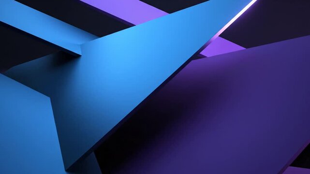 Abstract Blue Purple Geometric Shapes.