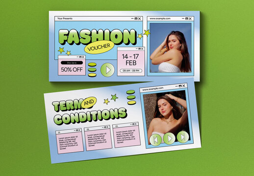 Blue Internet Nostalgia Fashion Gift Voucher